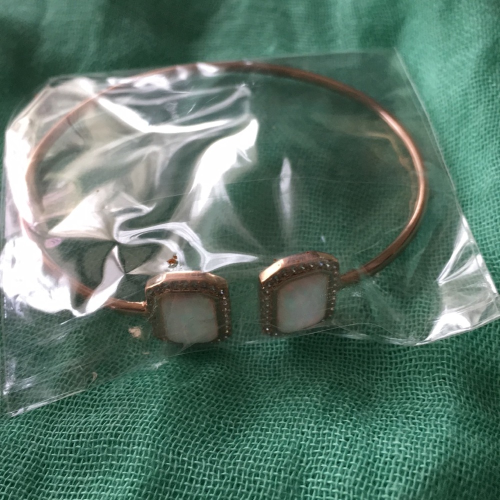 Rose gold covered opal bracelet